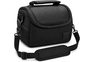 eCostConnection Small Padded Camera Bag with Shoulder Strap – Compact DSLR & Mirrorless Camera Carrying Case, Lightweight Protective Crossbody Case