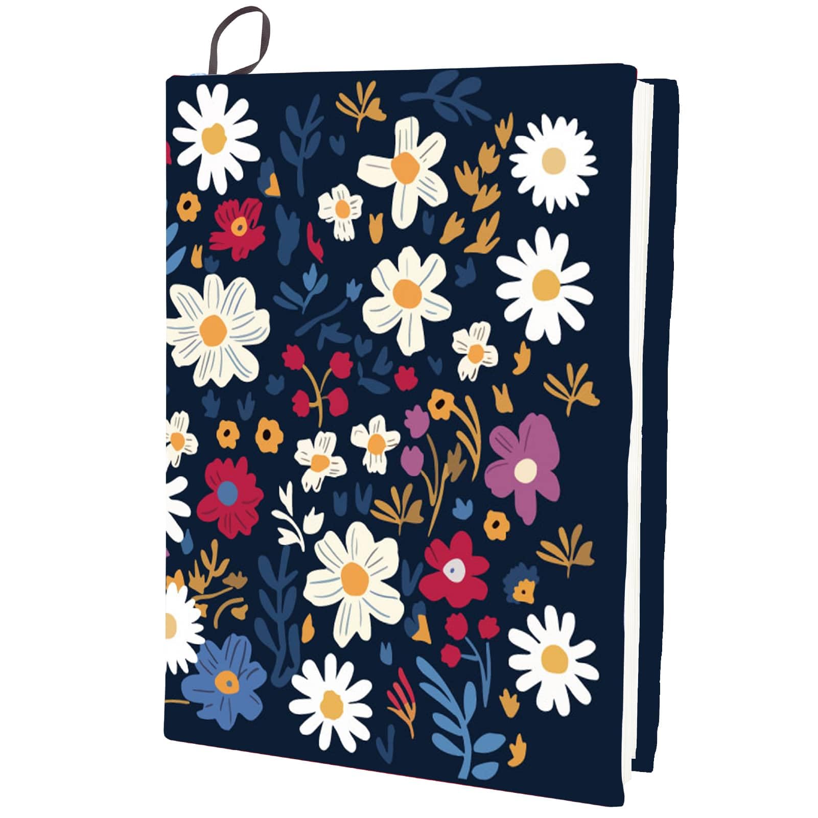 CRASPIRE Sunflower Stretchable Book Cover Flower Floral Leaf Washable Reusable Large Nylon Cloth Polyester Book Protector Elastic Notebook Wraps Suitable for Most Hardcover Books