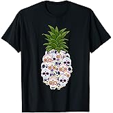 Halloween Pineapple Costume Floral Halloween Sugar Skull T-Shirt