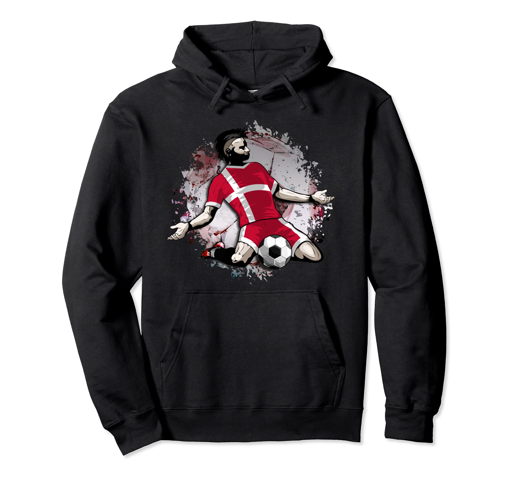 Denmark Soccer Danish National Flag Football Lovers Design Pullover Hoodie