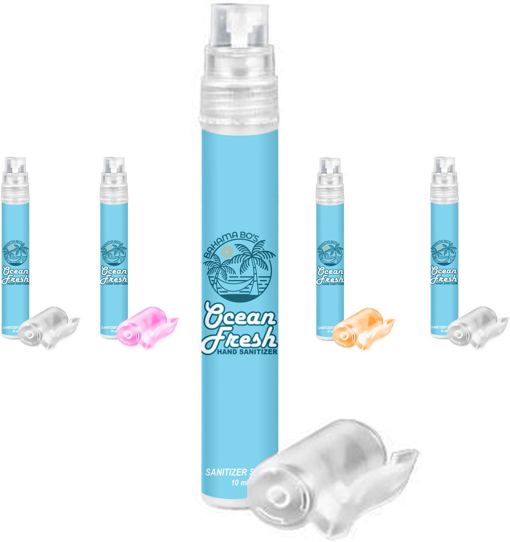 Bahama Bo's Hand Sanitizer Travel Size Bulk Spray Pen 5-Pack. Kills 99.9% of Germs.