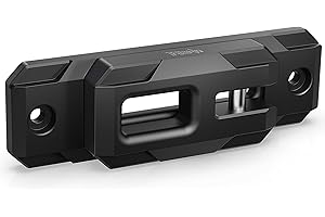 RENO Winch Shackle with Fairlead, Aluminum Hawse Fairlead with Winch Shackle Fit for Synthetic Rope 30,000 lbs Compatible with SUV Truck Off-Road Vehicle Towing Recovery (Black, 1 Pack)