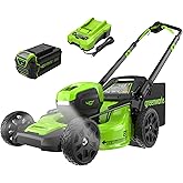 Greenworks 40V 21" Self-Propelled Cordless Lawn Mower – Brushless Motor, 5.0Ah Battery & Charger(75+ Tool Compatible)