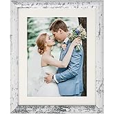 AEVETE Picture Frame 8x10 White Wash Photo Frames Rustic for Wall and Desk Decor