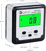 Lytool Digital Level Box Magnetic Mini Digital Angle Gauge 360° Backlit LCD view 2