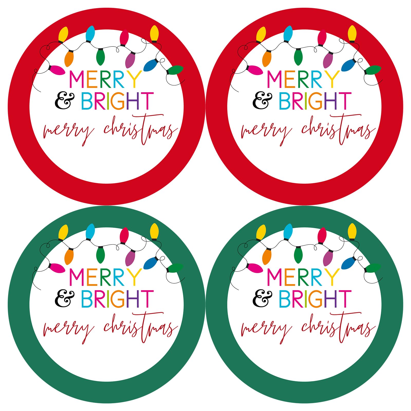 Photo 1 of Alynta Merry and Bright Stickers - 2 Inch 120Pcs Merry Christmas Stickers Large Christmas Name Tags Sticker Holiday Sticker for Cards Craft Envelope Seals Ornaments