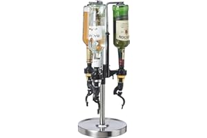 OGGI Professional 3-Bottle Revolving Liquor Dispenser, Stainless Steel