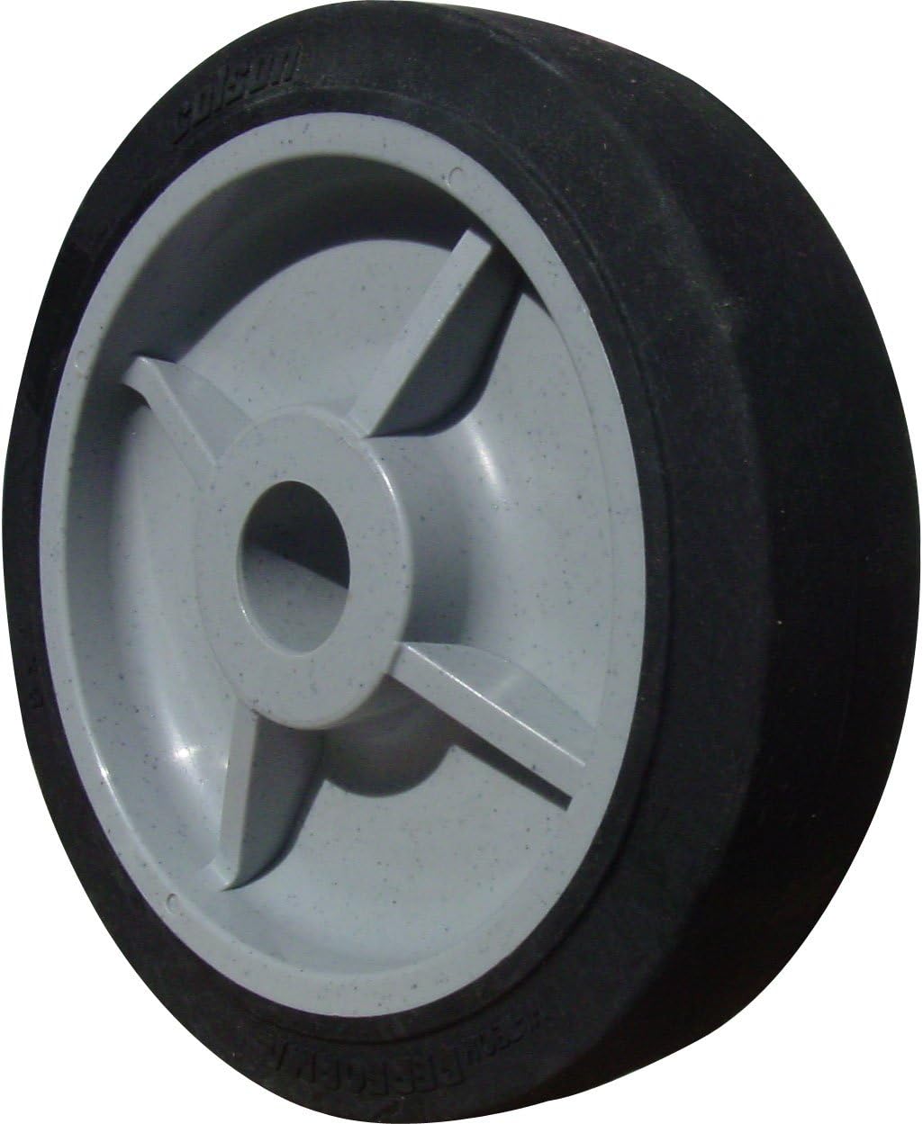 Colson 8" x 2" Soft Rubber Wheel with 1/2" ID Black 675# Cap. (One)