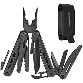 GrandHarvest professional multitool, large folding scissors, multifunction pliers, folding knife, equipped with a nylon case, suitable for camping, outdoor activities, and repairs