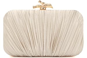 Woven Clutch Purses for Women Evening Bag Pleated Clutch Bag with Chain Party Purses Handbag for Cocktail/Prom/Party/Wedding