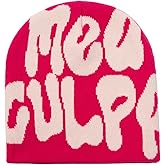 KORADI Women's Beanie Hat MEA Culpa Word Head Toque Men's Y2K Stylish Beanie Hats Winter Knit Cap for Gifts