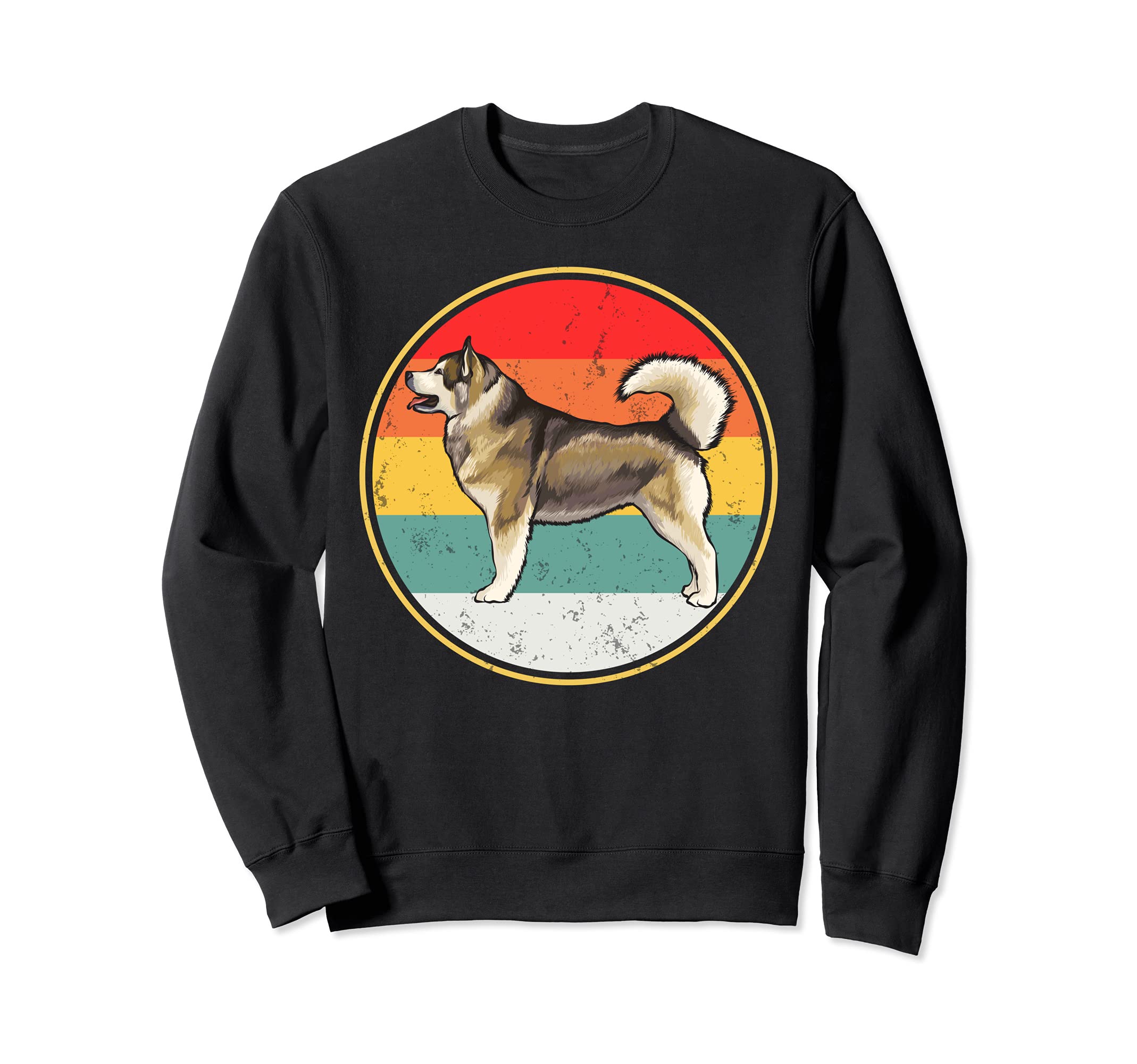 Vintage Retro Sunset Alaskan Malamute Dog Sweatshirt