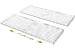 SOFRON Expandable Closet Shelf Organizer, Adjustable Shelves Organizer, Storage Shelving Rack DIY Divider Separator for Cabinet Pantry Wardrobe Cupboard Kitchen Bathroom, Medium 2 Pack