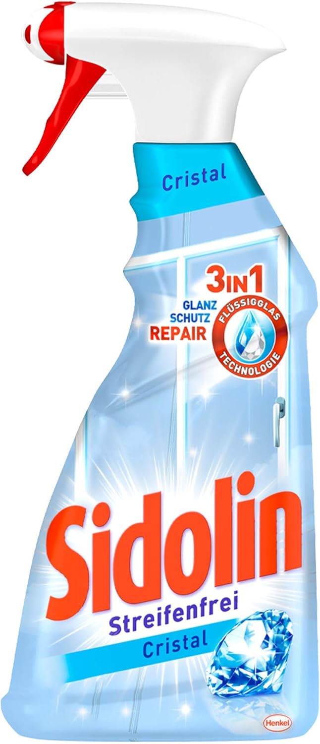 Sidolin Cristal, Glasreiniger, Sprühflasche, für einen perfekten Glanz und gegen Mikrorisse, 1 Stück