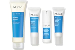 Murad 60-Day Acne Kit - 4-Piece Set $178 Value - Clarifying Cleanser 4.5 OZ, InvisiScar Treatment 1.0 OZ, Outsmart Clarifying Treatment 1.7 OZ, & Oil & Pore Control SPF 45 1.7 OZ