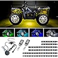 LEDGlow 6pc Advanced Million Color LED ATV UTV Quad 4x4 Accent Underlow Light Kit - 15 Solid Colors - 6 Patterns - Multi-Color Flexible Strips - Includes Waterproof Control Box & 2 Wireless Remotes