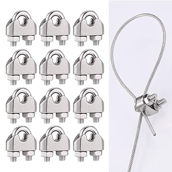 304 Stainless Steel Wire Rope Clamps Double Clip Fixing Cable Connector For 2mm 3mm 4mm 5mm 6mm 8mm Wire Rope 5pcs