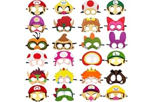 DOEA 24 Packs Game Masks Party Favor for Kids, Game Video Themed Party Decorations Cartoon Birthday Party Photo Prop Cosplay Mask Boys Girls Party Decoration Birthday Gift