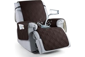 TAOCOCO 100% Waterproof Recliner Chair Cover, Non Slip Recliner Covers for Recliner Chair with Pocket, Washable Reclining Cha
