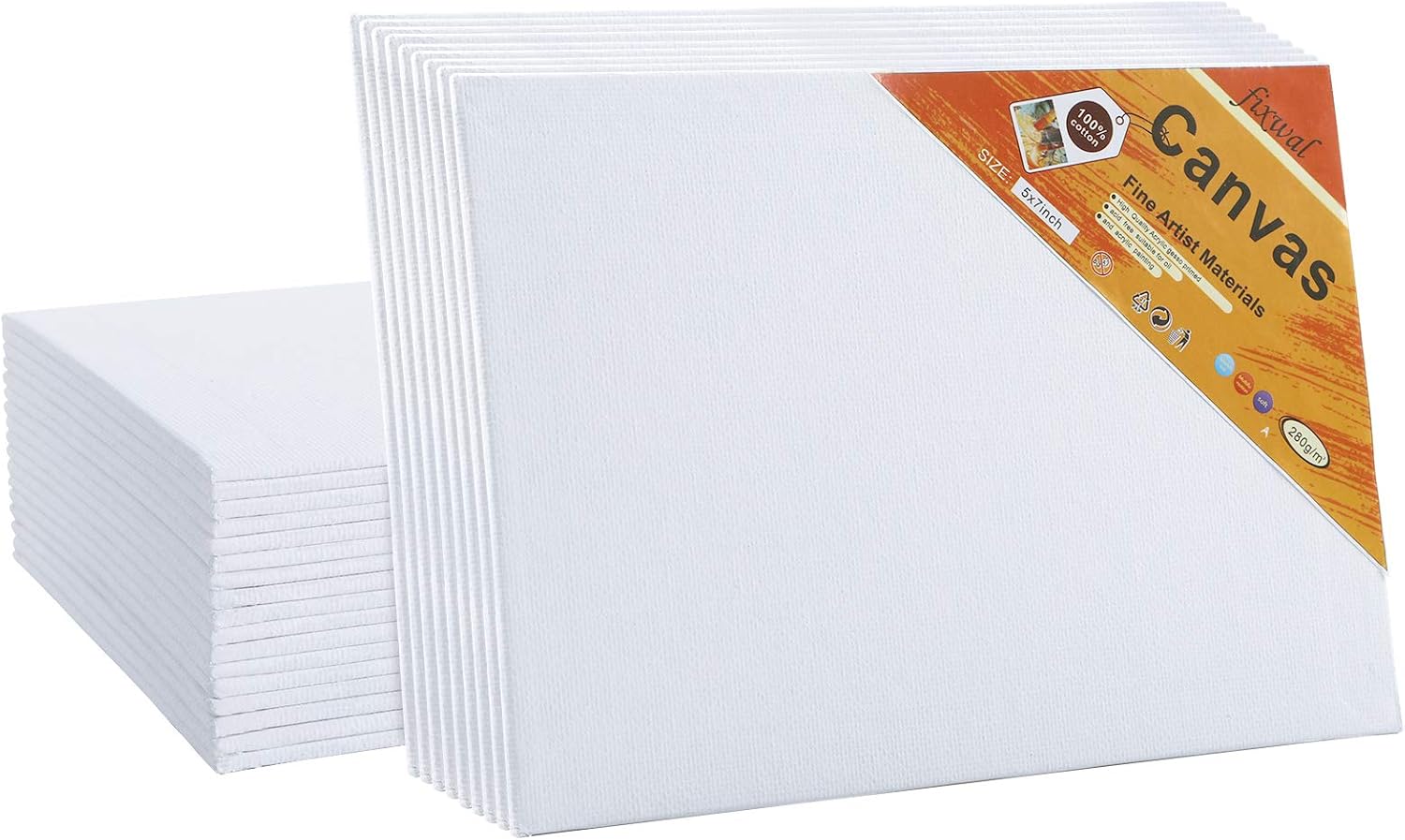 16 Pack Canvas Boards 5 x 7 Inches Canvas Panels Value Pack for Oil & Artist Acrylic Painting