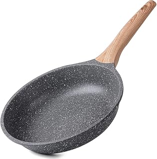 ZUOFENG Nonstick Bratpfanne Pfannen, 20cm Granitbe Stone Pfanne, Omelette Bratpfanne. (Grau, 8-Zoll)