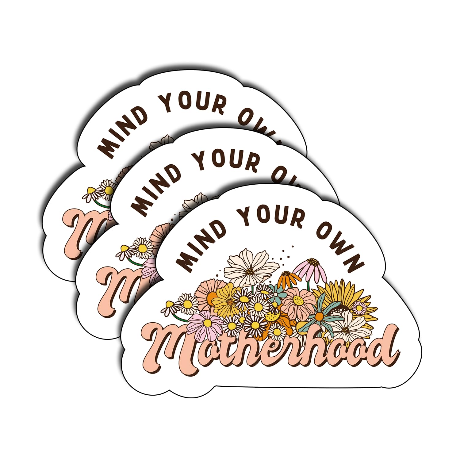 Photo 1 of (3Pcs) Mind Your Own Motherhood Sticker, Pretty Mom Mama Decal, Celebrate Your Mom Gigi Love, Gifts for Grandma Decoration Book Laptop Phone Waterproof Vinyl Water Bottle Gifts Christmas 3x2.4 Inch 4 PACK