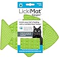 LickiMat Casper, Fish-Shaped Cat Slow Feeders Lick Mat, Boredom Anxiety Reducer; Perfect for Food, Treats, Yogurt, or Peanut Butter. Fun Alternative to a Slow Feed Cat Bowl or Dish, Green