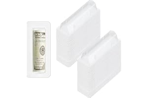 HYHOSHI 80 Pcs Lip Balm Pouches Clear Plastic Clear Lipstick Money Holder Clear Plastic Domes for Gift Card DIY Crafts with Double Side Tape