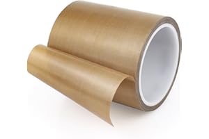 HZCOYIM Teflon Glass Cloth Tape, (4-inch x 33 Feet x 0.18mm) High Temperature PTFE Coated Fiberglass Adhesive Tape for Vacuum Sealer Machine, Hand Impulse Sealers Insulation (4inches x 33feet)