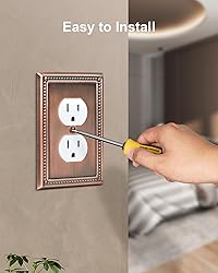TREEWELL 4-Pack Duplex Outlet Cover Plate, Antique