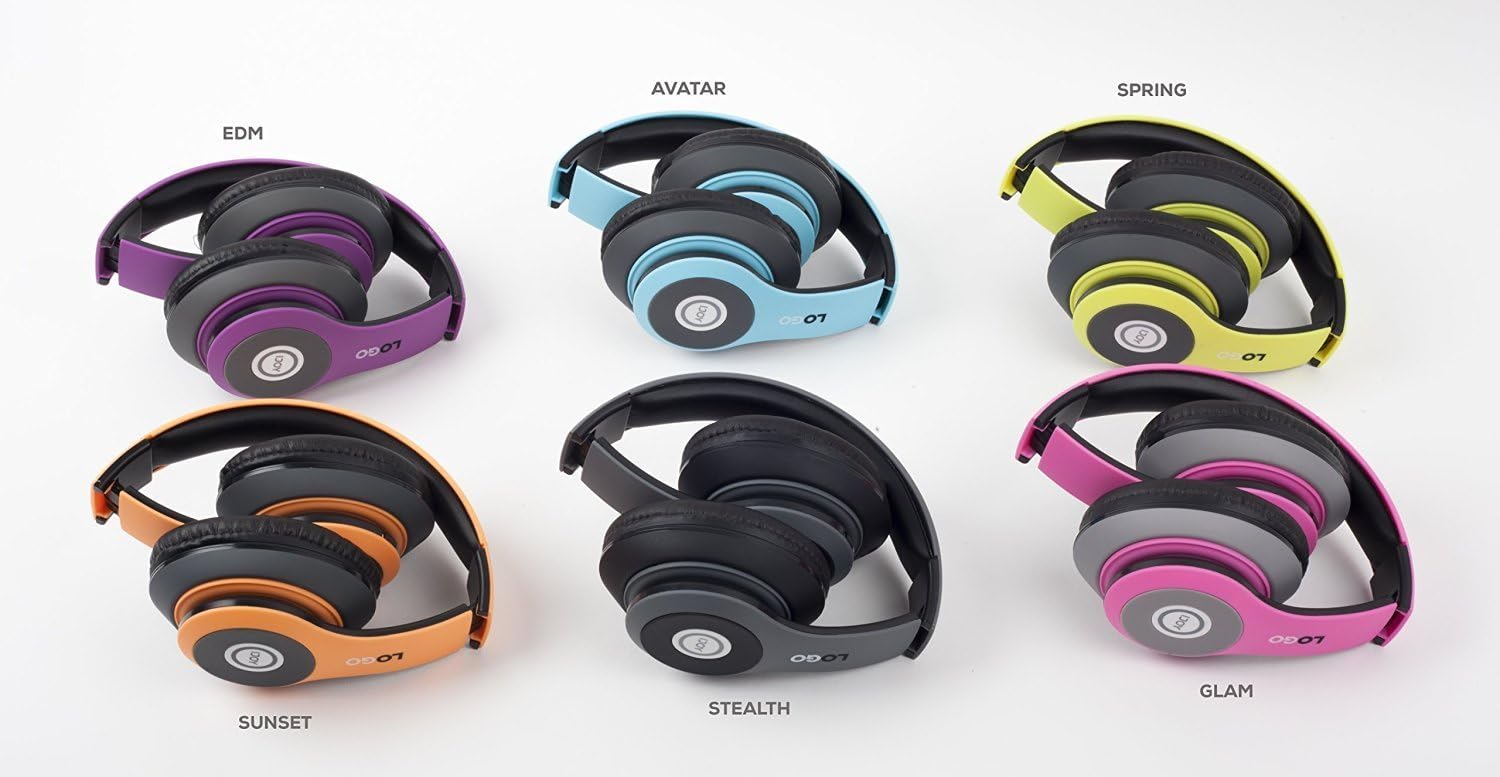 iJoy Matte Finish Premium Rechargeable Wireless Headphones Bluetooth Over Ear Headphones Foldable Headset with Mic (Stealth): Electronics