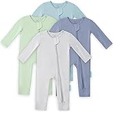 PurComfy Baby Long Sleeve Romper Jumpsuit, Premium Soft Rayon One Piece Pajamas Boy Girl 2-Way Zipper Coverall Sleeper