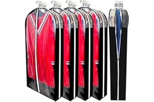 Dress Bags for Gowns Long with 6.3" Gusset, 50" Clear Long Garment Bags for Hanging Clothes, Dresses Covers and Side Zipper P