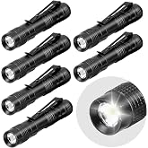 hoeslaw Mini Flashlight, AAA Small Pen Light with Clip, Portable 500lm Pocket Pen Flashlight for Inspection Repair Outdoor Emergency (6 Pack, Black, 3.5")