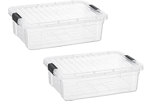 Superio Storage Bins with Lids- 2 Pack, 7.4 Qt Clear Boxes for Organizing, Stackable Plastic Containers- BPA Free, Non-Toxic, Odor Free, Organizer for Home, Office, Dorm