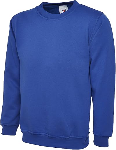 Uneek Plain Classic Crewneck Sweatshirt Royal Blue Large 50/50 Polyester Cotton