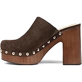 Oiamenne Womens Platform Clogs Mules Chunky High Heeled Sandals Round Toe Slip On Slides Rivet Studded Heels for Women Casual Comfy Shoes