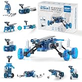 Hechify 25-in-1 Solar Science Robot Kit, STEM Building Toy for Kids Ages 8+ | Solar &amp; Battery Power, Transparent Visible Gear Body, DIY Education Experiment set Birthday Gift for Boys Girls 8-16