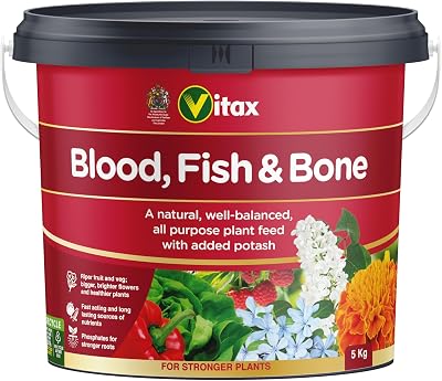 Vitax Blood Fish & Bone Organic Fertiliser 5Kg - Slow Release, Root & Flower