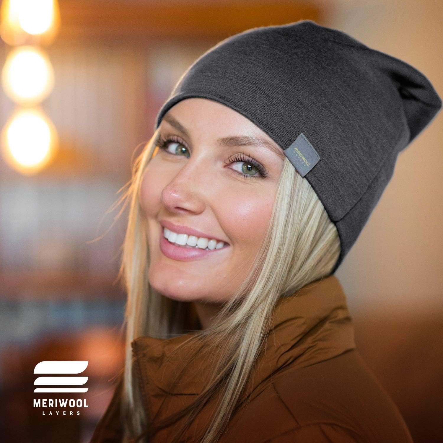 MERIWOOL Unisex Merino Wool Cuff Beanie Hat - Choose Your Color (Charcoal Gray) at  Men’s Clothing store