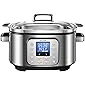 Slow Cooker 6 Quart, AICOOK 10-in-1 Multi-Cooker Programmable Steamer Food Warmer Yogurt Maker with Stainless Steel Pot…