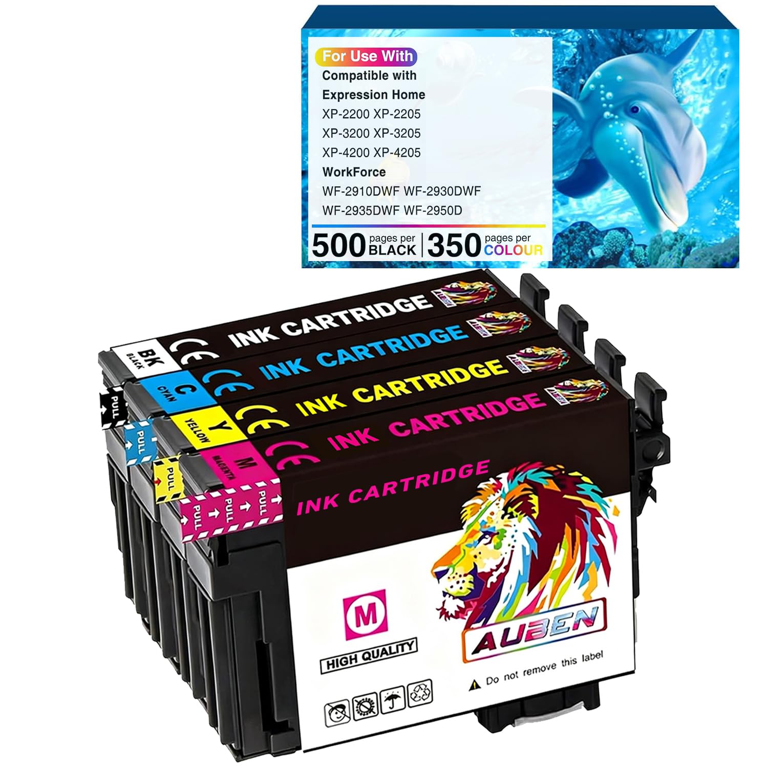 AUBEN Compatible Ink Cartridges Replacement for Epson 604XL for Epson Expression Home XP-2200 XP-2205 XP-3200 XP-3205 XP-4200 XP-4205, Workforce WF-2910DWF WF-2930DWF WF-2935DWF WF-2950DWF