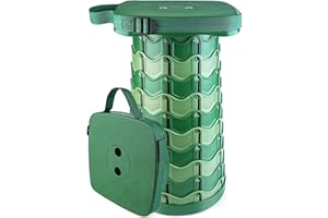 Outward Gear Upgraded Folding Stool Large Square Surface 550lbs Load Capacity Heavy Duty Collapsible Portable Telescopic Stool for Camping Travel Hiking (Camouflage)