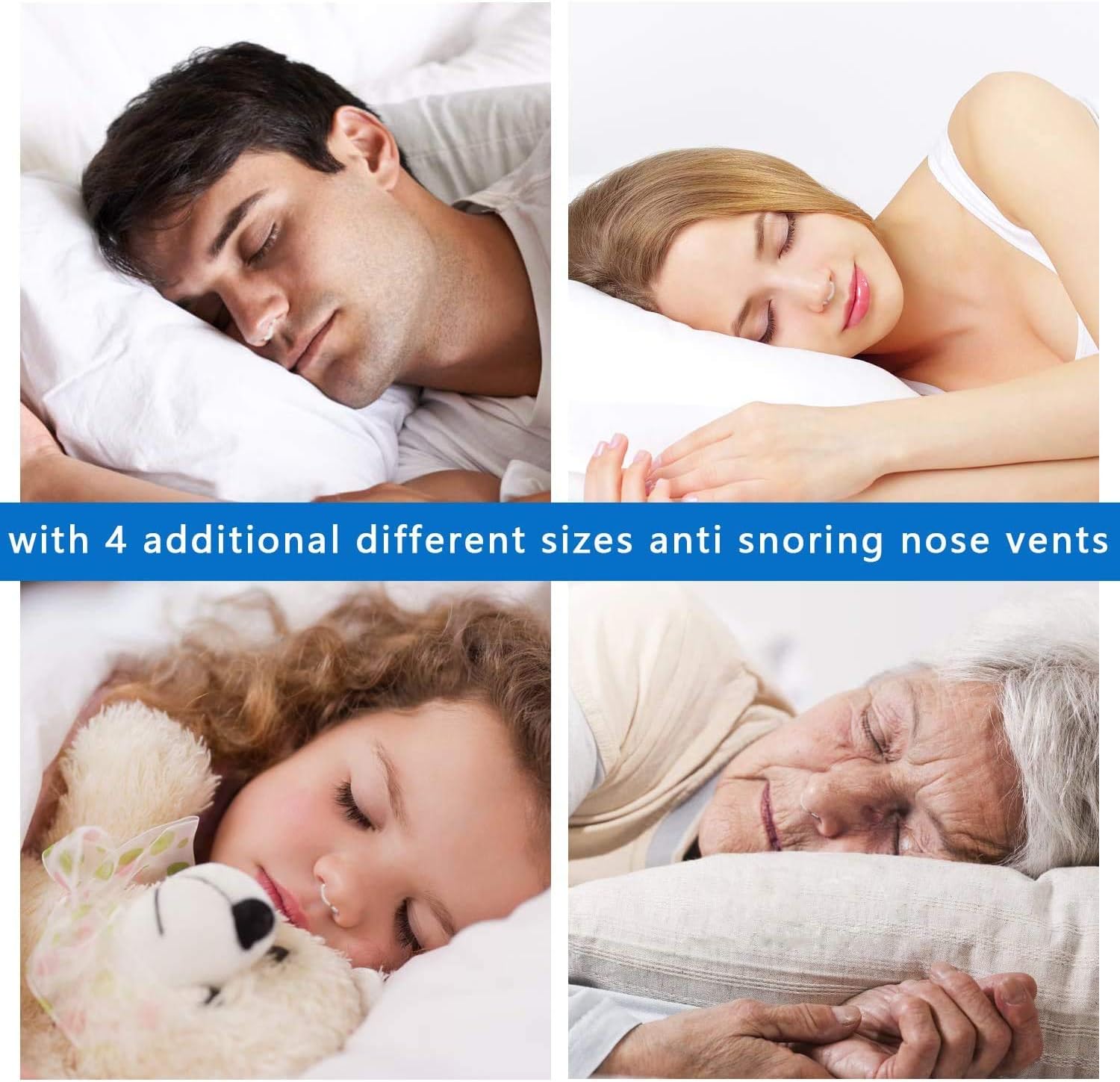 Anti Snoring Device, Raxurt 8 Pack Upgraded Snore Stopper 4 Pack Silicone Magnetic Nose Clips with 4 Different Sizes Nose Vents Professional Sleeping Aid Relieve Snore and Bruxism for Men Women: Health & Personal Care
