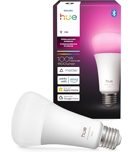 Amazon.com: Philips Hue White and Color A21 High Lumen Smart Bulb