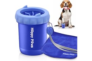 Happy Paws Dog Paw Cleaner|Portable Dog Paw Washer| Essential to wash Small Large Buddy Muddy Cute Dog Foot|Thoughtful Valentine's Day Gift for Dog Owners and Dog Lovers|Blue