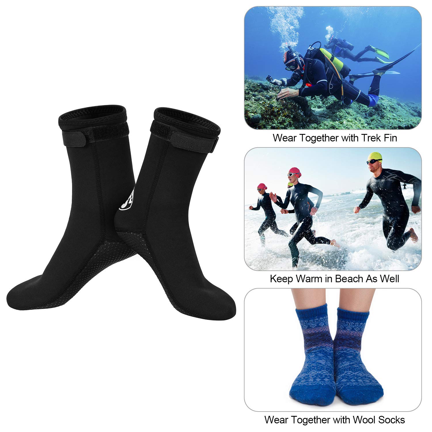 3MM Diving Wetsuits Sock for Scuba Diving Thermal Beach Sock Anti Slip