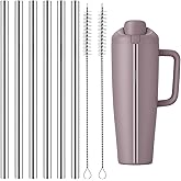 Metal Straw Replacement Compatible with Owala Freesip Tumbler 400z,6Pack Compatible with Owala Stainless Steel Straw 40 oz,Reusable,BPA-Free,with 2Clean Brushes.