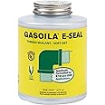 Gasoila Thread Sealant for Ethanol E10 & E85 Applications – Non-Hardening, Non-Toxic, Opaque Dark Green Paste – USA-Made, 1 Pint – Ideal for Pipe Threads, Motors, Fuel Lines & More – Brush in Cap