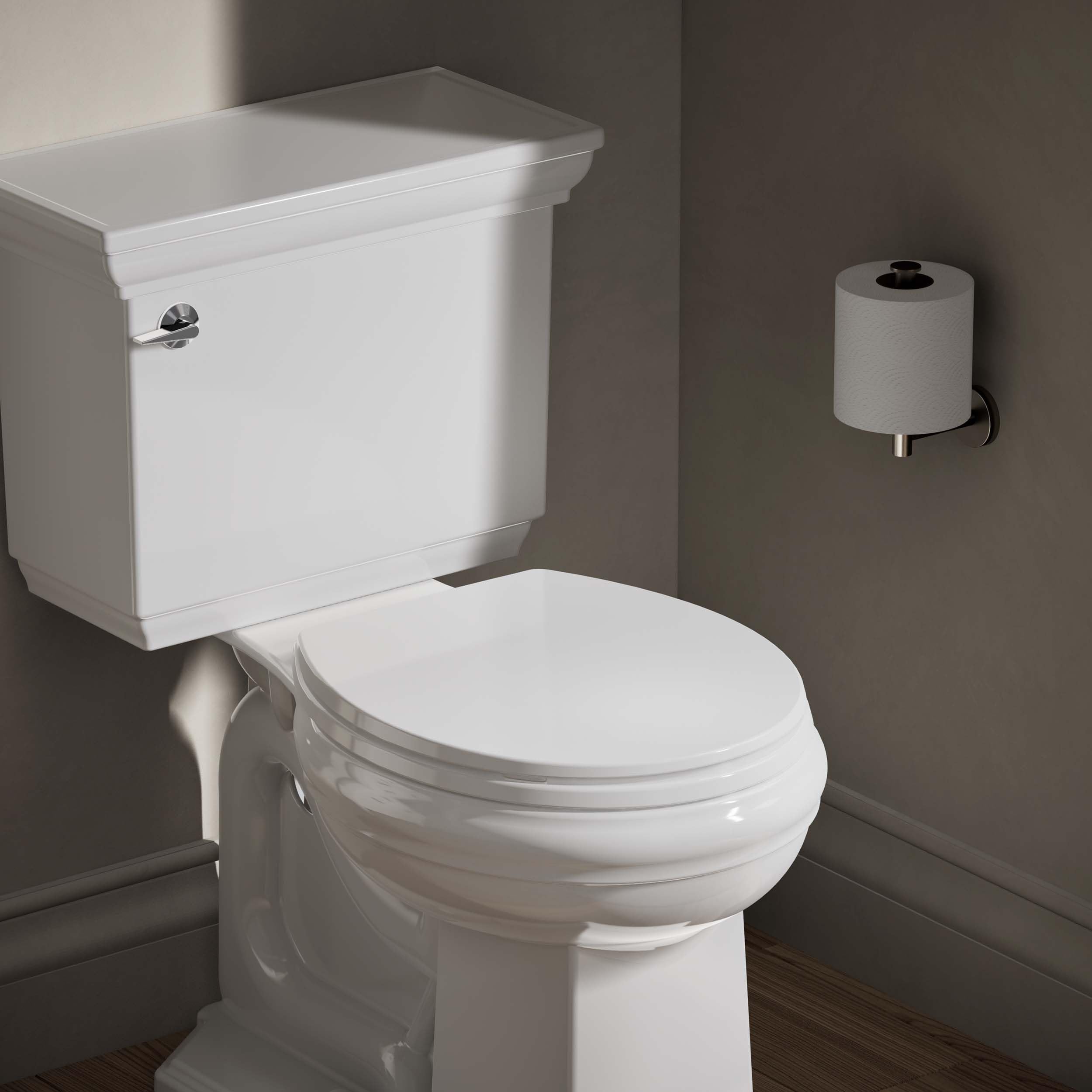 KOHLER 20111-0 Brevia, Slow Close Toilet Seat, Round Toilet Seat, Grip-Tight Bumpers Quick-Attach Hardware, White